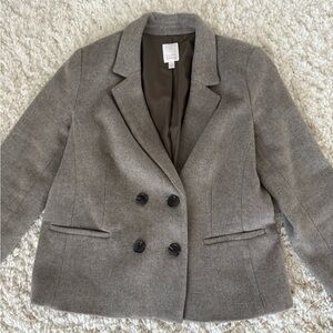 Gray Double-Breasted Women's Blazer